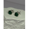925 Sterling Silver Emerald Earrings Length 0.27 Inch