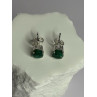 925 Sterling Silver Emerald Earrings Length 0.27 Inch