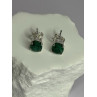 925 Sterling Silver Emerald Earrings Length 0.27 Inch