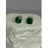 925 Sterling Silver Emerald Earrings Length 0.27 Inch
