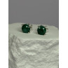 925 Sterling Silver Emerald Earrings Length 0.27 Inch