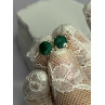 925 Sterling Silver Emerald Earrings Length 0.27 Inch