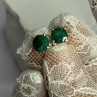 925 Sterling Silver Emerald Earrings Length 0.27 Inch