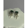 925 Sterling Silver Emerald Earrings Length 0.27 Inch