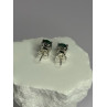 925 Sterling Silver Emerald Earrings Length 0.27 Inch