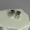 925 Sterling Silver Emerald Earrings Length 0.27 Inch