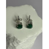 925 Sterling Silver Emerald Earrings Length 0.27 Inch