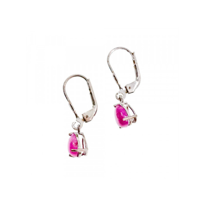925 Sterling Silver Pink Spinel Earrings