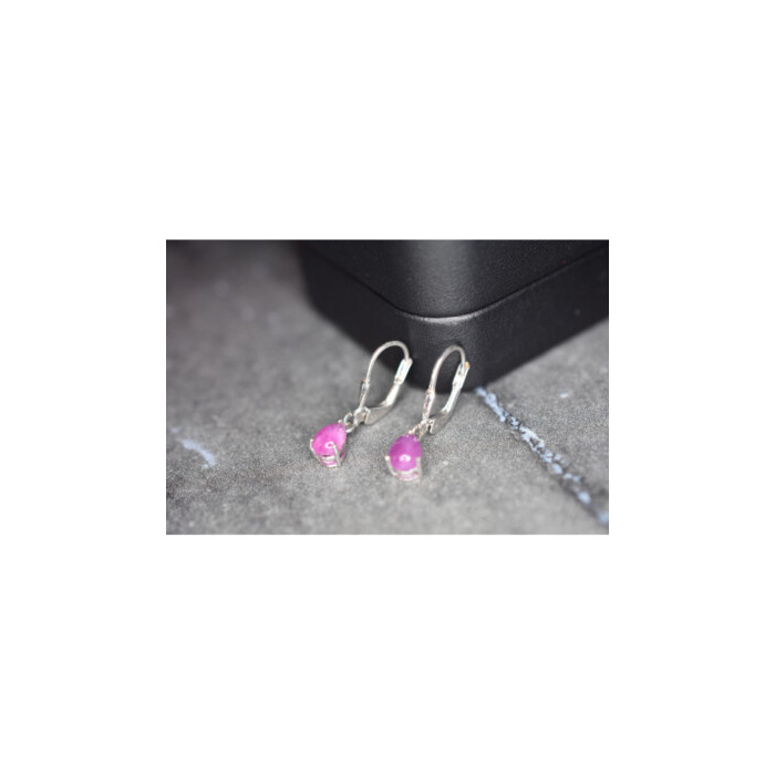 925 Sterling Silver Pink Spinel Earrings