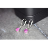 925 Sterling Silver Pink Spinel Earrings