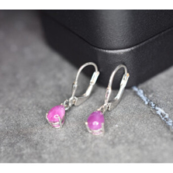 925 Sterling Silver Pink Spinel Earrings