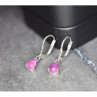 925 Sterling Silver Pink Spinel Earrings