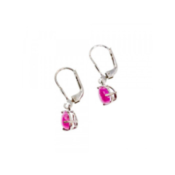 925 Sterling Silver Pink Spinel Earrings