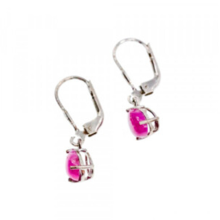 925 Sterling Silver Pink Spinel Earrings
