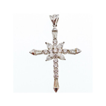 925 Sterling Silver CZ Cross Pendant