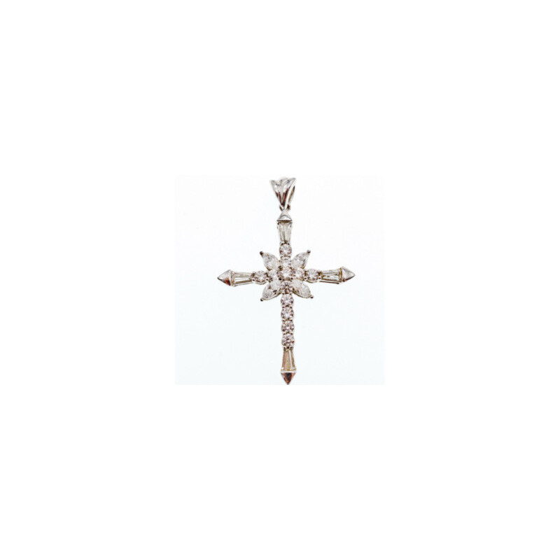 925 Sterling Silver CZ Cross Pendant
