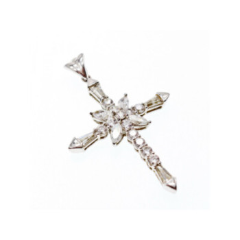 925 Sterling Silver CZ Cross Pendant