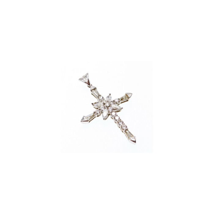 925 Sterling Silver CZ Cross Pendant
