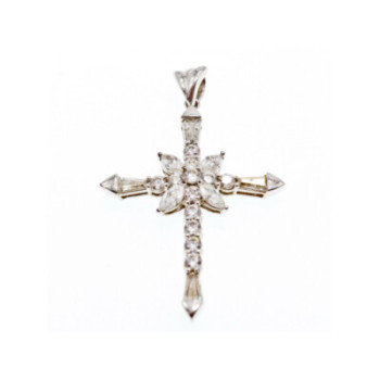 925 Sterling Silver CZ Cross Pendant