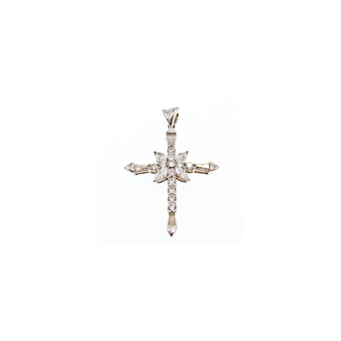 925 Sterling Silver CZ Cross Pendant