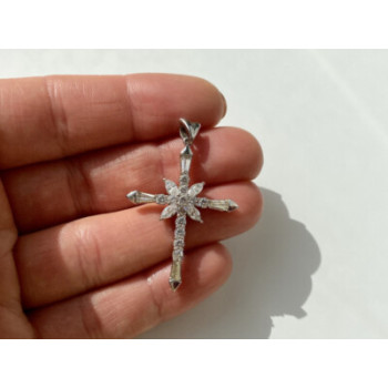 925 Sterling Silver CZ Cross Pendant