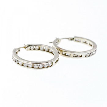 925 Sterling Silver Gold Plated CZ Earrings