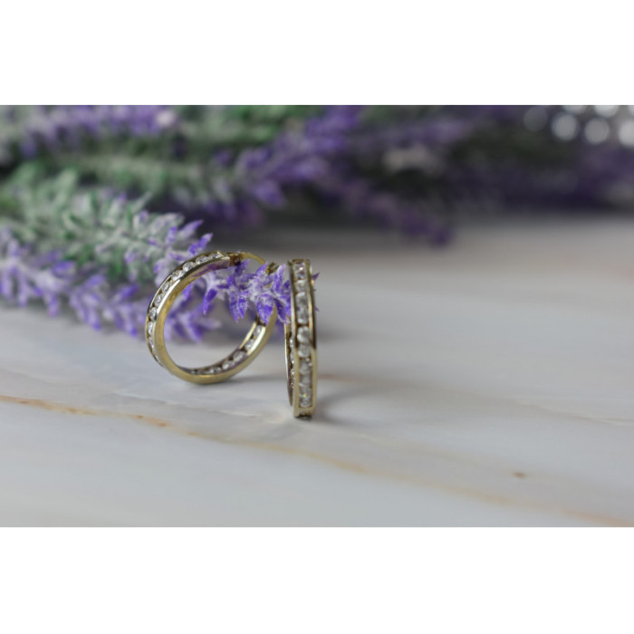 925 Sterling Silver Gold Plated CZ Earrings