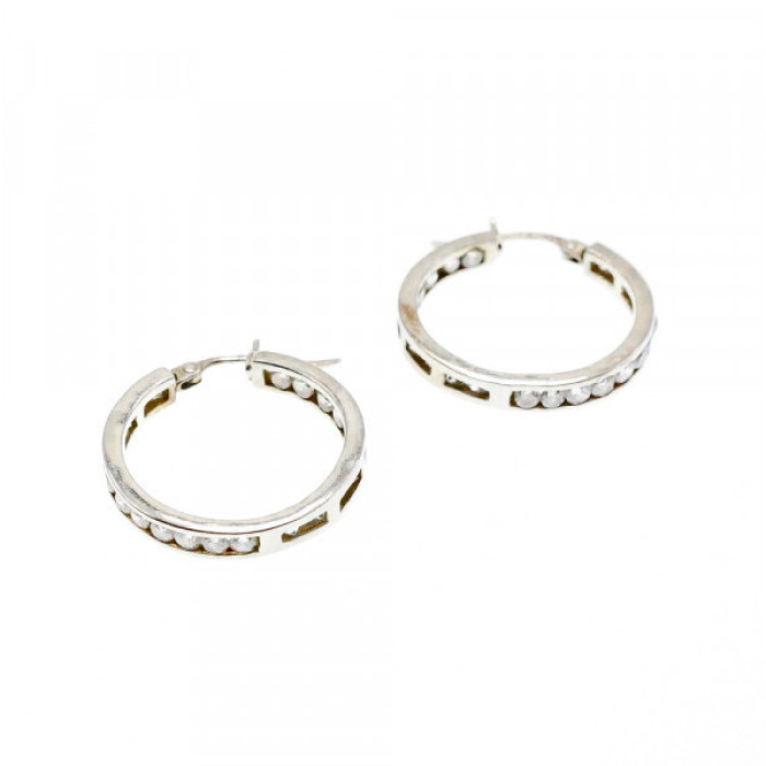 925 Sterling Silver Gold Plated CZ Earrings