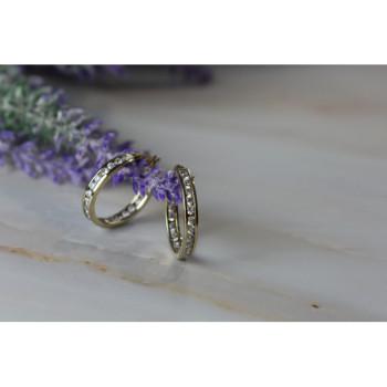 925 Sterling Silver Gold Plated CZ Earrings