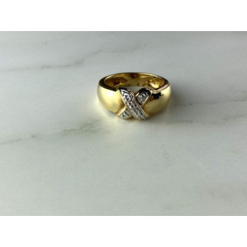 925 Sterling Silver Gold Plated Ring Size 5.5