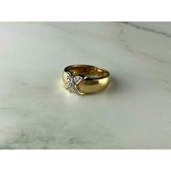 925 Sterling Silver Gold Plated Ring Size 5.5