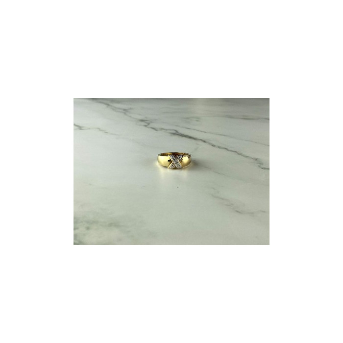 925 Sterling Silver Gold Plated Ring Size 5.5
