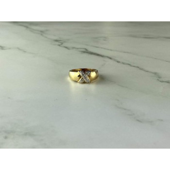 925 Sterling Silver Gold Plated Ring Size 5.5