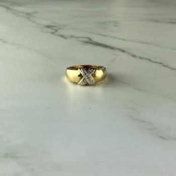 925 Sterling Silver Gold Plated Ring Size 5.5