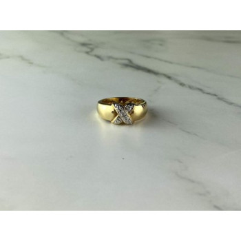 925 Sterling Silver Gold Plated Ring Size 5.5