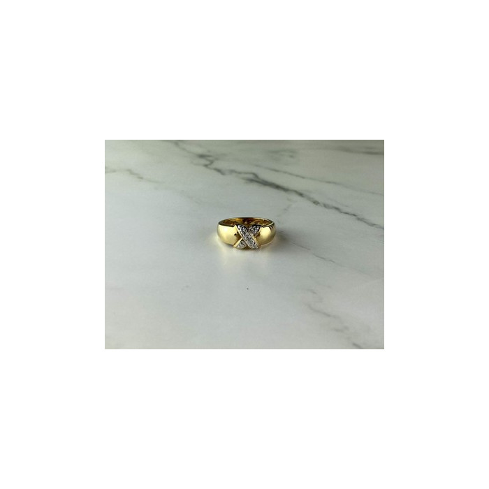 925 Sterling Silver Gold Plated Ring Size 5.5