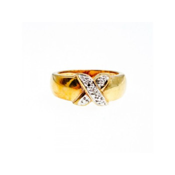 925 Sterling Silver Gold Plated Ring Size 5.5