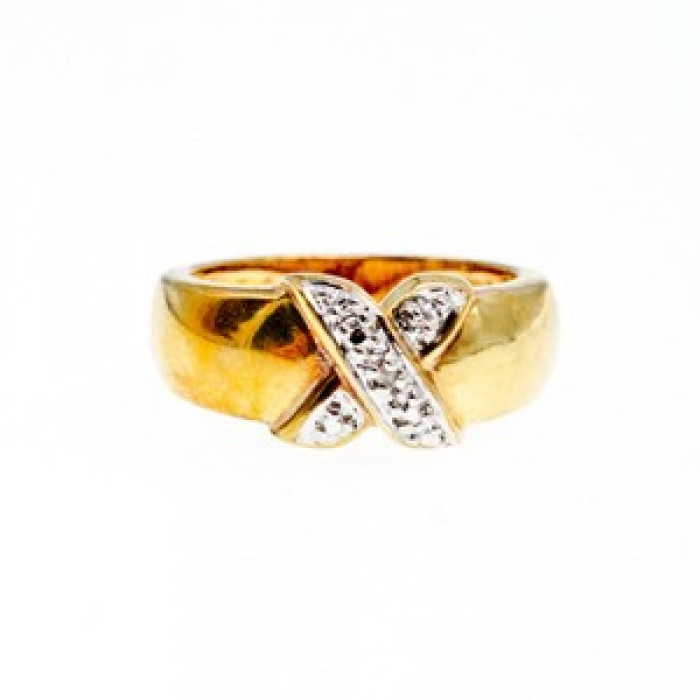 925 Sterling Silver Gold Plated Ring Size 5.5