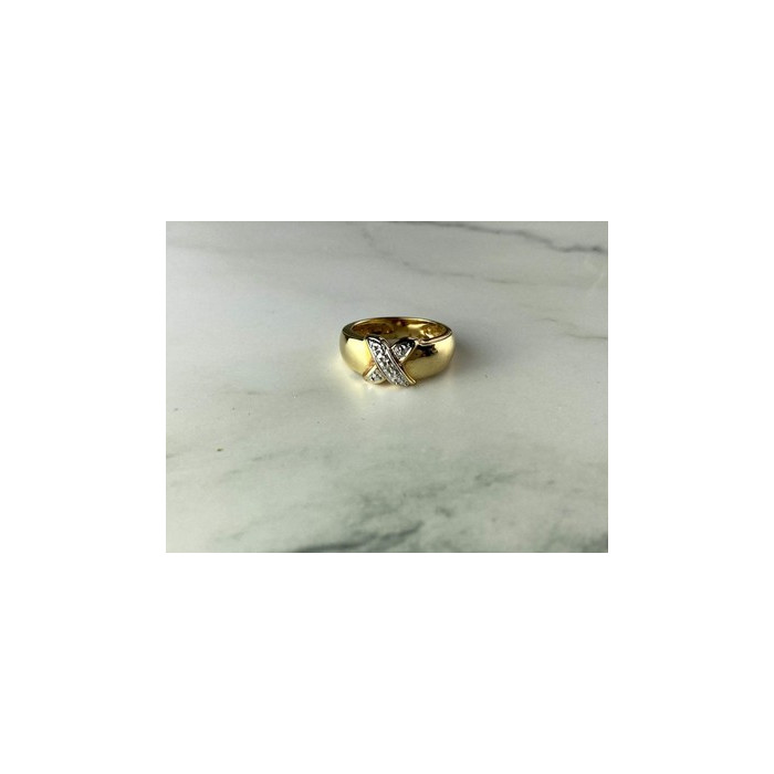 925 Sterling Silver Gold Plated Ring Size 5.5