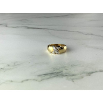 925 Sterling Silver Gold Plated Ring Size 5.5