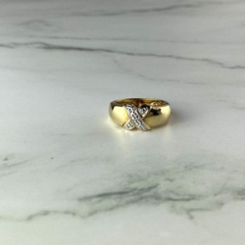 925 Sterling Silver Gold Plated Ring Size 5.5