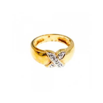925 Sterling Silver Gold Plated Ring Size 5.5