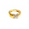 925 Sterling Silver Gold Plated Ring Size 5.5