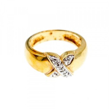 925 Sterling Silver Gold Plated Ring Size 5.5