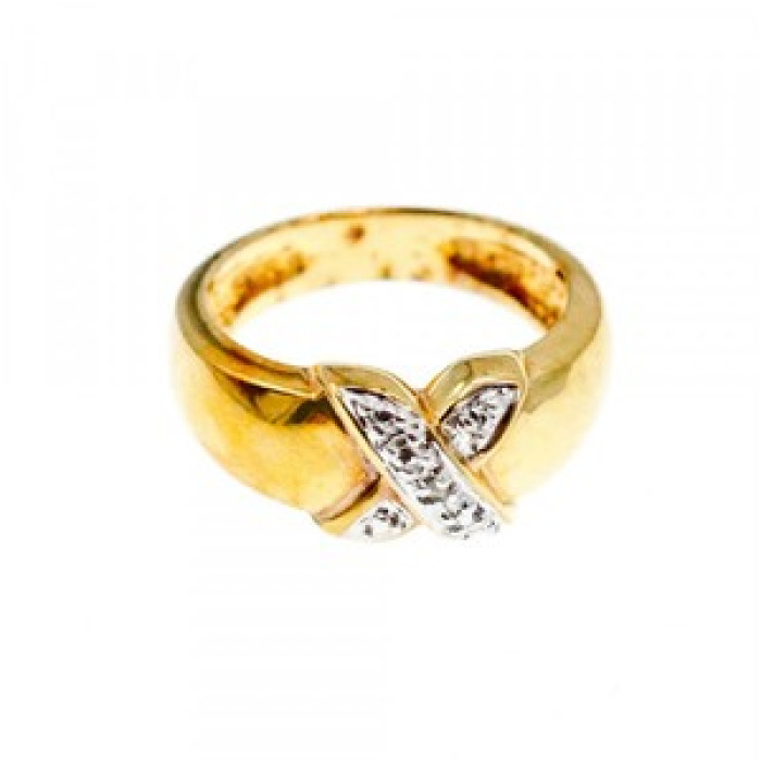 925 Sterling Silver Gold Plated Ring Size 5.5