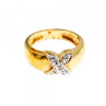 925 Sterling Silver Gold Plated Ring Size 5.5