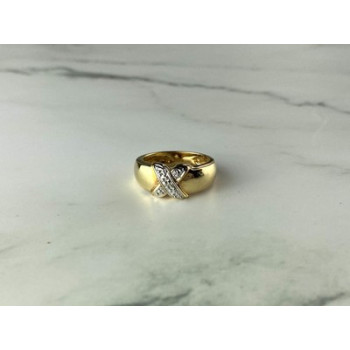 925 Sterling Silver Gold Plated Ring Size 5.5