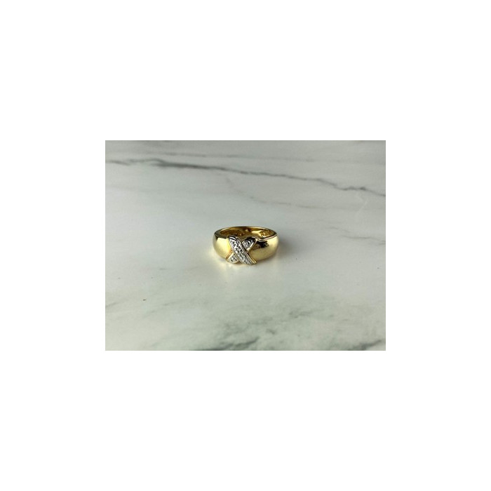 925 Sterling Silver Gold Plated Ring Size 5.5