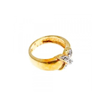 925 Sterling Silver Gold Plated Ring Size 5.5