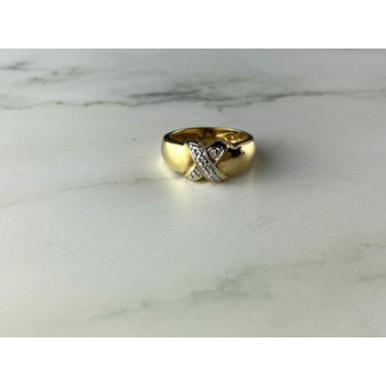 925 Sterling Silver Gold Plated Ring Size 5.5